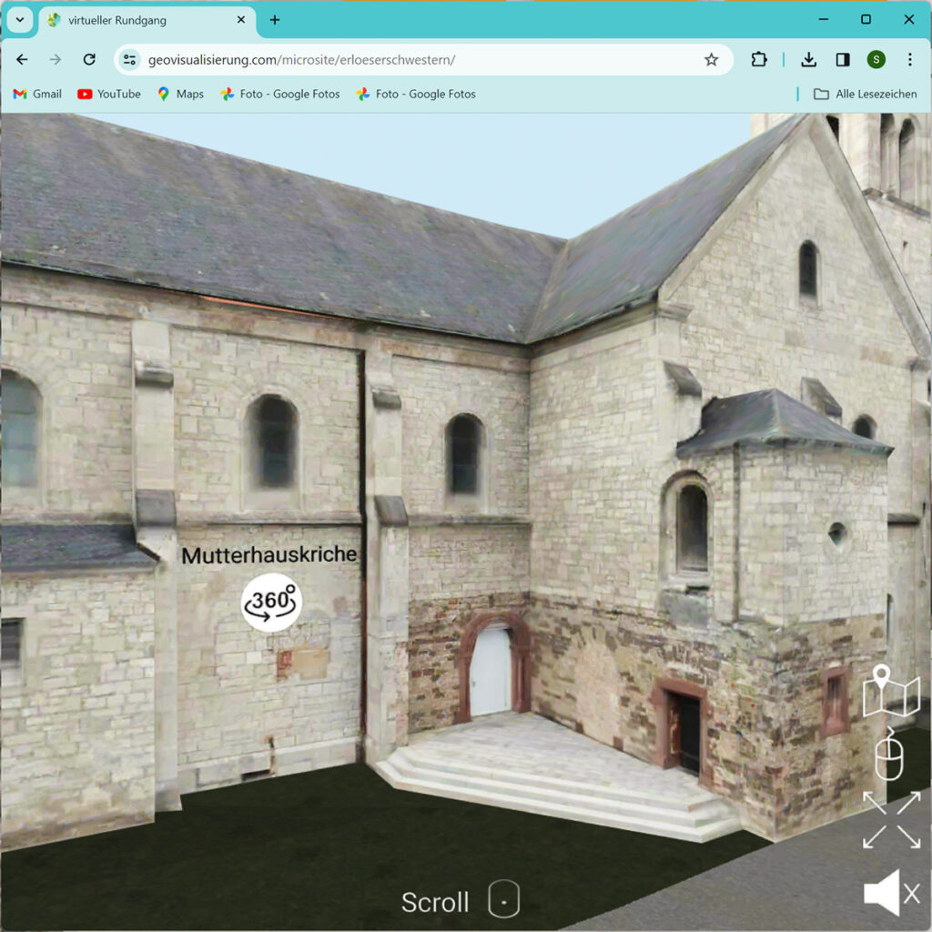 WebGL Webanwendung 3D Scan Mutterhauskirche